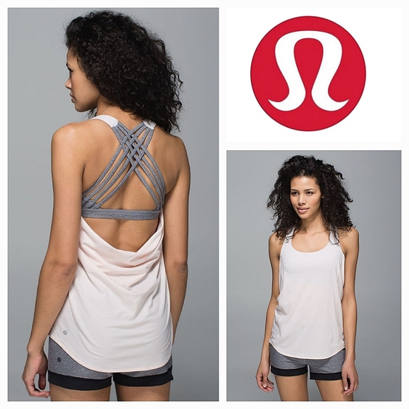Lululemon Wild Tank in Heathered Butter Pink/ Heathered Slate Sz 4 - Picture 1 of 12